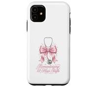 Funny Nurse Romanticizing 12 Hour Shift RN Coquette Pink Bow Case for iPhone 11