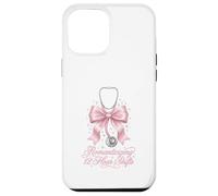 Funny Nurse Romanticizing 12 Hour Shift RN Coquette Pink Bow Case for iPhone 12 Pro Max