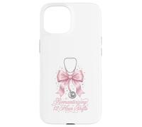 Funny Nurse Romanticizing 12 Hour Shift RN Coquette Pink Bow Case for iPhone 15