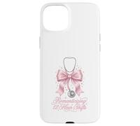 Funny Nurse Romanticizing 12 Hour Shift RN Coquette Pink Bow Case for iPhone 15 Plus