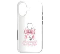 Funny Nurse Romanticizing 12 Hour Shift RN Coquette Pink Bow Case for iPhone 17