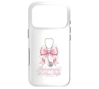 Funny Nurse Romanticizing 12 Hour Shift RN Coquette Pink Bow Case for iPhone 17 Pro