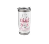 Funny Nurse Romanticizing 12 Hour Shift RN Coquette Pink Bow Stainless Steel Insulated Tumbler