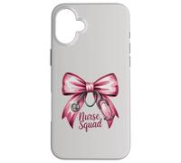 Funny NURSE SQUAD Bow Love Valentine Coquette RN NP ICU Life Case for iPhone 16 Plus