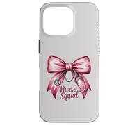 Funny NURSE SQUAD Bow Love Valentine Coquette RN NP ICU Life Case for iPhone 16 Pro