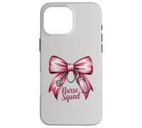 Funny NURSE SQUAD Bow Love Valentine Coquette RN NP ICU Life Case for iPhone 16 Pro Max