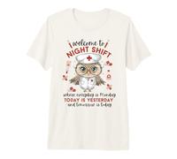Funny Nursing Rn LPN CNA Owls Night Shift Lover for Nurse Premium T-Shirt