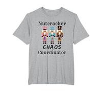 Funny Nutcracker Chaos Coordinator Dance Mom Ballet Teacher T-Shirt, Men's Big and Tall, Heather Grey, 2X Tall