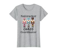 Funny Nutcracker Chaos Coordinator Dance Mom Ballet Teacher T-Shirt, Women, Heather Grey, Large