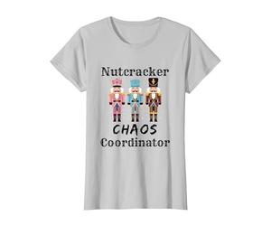 Funny Nutcracker Chaos Coordinator Dance Mom Ballet Teacher T-Shirt, Women, Silver Grey, Small