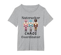 Funny Nutcracker Chaos Coordinator Dance Mom Ballet Teacher T-Shirt, Women's Plus, Heather Grey, 1X