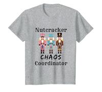 Funny Nutcracker Chaos Coordinator Dance Mom Ballet Teacher T-Shirt, Youth, Heather Grey, X-Small