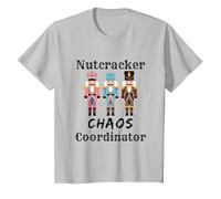 Funny Nutcracker Chaos Coordinator Dance Mom Ballet Teacher T-Shirt, Youth, Silver Grey, Small