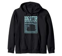 Funny Nutrition Facts Dog Sitter Zip Hoodie