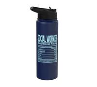Funny Nutrition Facts Social Worker Stainless Steel Insulated Water Bottle