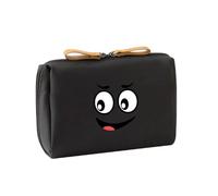 Funny Nylon Makeup Pouches Multi Compartment Handheld Travel Cosmetic Bag Contemporary Storage Case for Women Men Trendy Smile Cosmetic Bag Gift