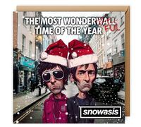 Funny Oasis Christmas Card - Noel and Liam Gallagher Christmas Joke - Humorous Christmas Cards for Him, Her, Dad, or Boyfriend - Oasis Music Xmas Cards