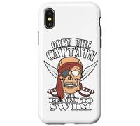 Funny Obey The Captain Or Learn To Swim Design Case for iPhone X/XS