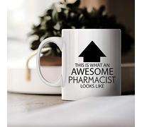 Funny Occupation Coffee Mug - This is What an Awesome Pharmacist Looks Like - Inspirational Sarcasm Birthday Christmas Humor Gift Idea Novelty Tea Cup for Coworker Friend Men Women Adult