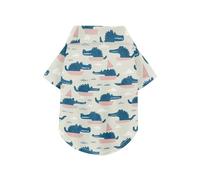 Funny Ocean Crocodiles Navy Blue Summer Pet Dog Shirt Button Up Breathable Cool Pet Summer T-Shirts Doggy Sweatshirt Puppy Kitten Perfect for Everyday Wear, and Photoshoots 4XL