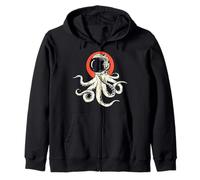 Funny Octopus Alien Gift Outer Space UFO Mars Scifi Mens Zip Hoodie