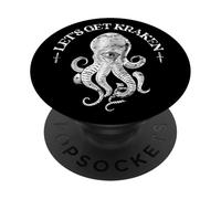Funny Octopus Let's Get Kraken Deep Sea Monster PopSockets Adhesive PopGrip
