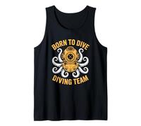 Funny Octopus Scuba Diving Crew Diver Born to Dive Team Tank Top