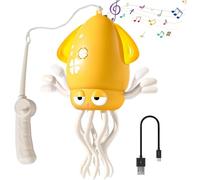Funny Octopus Toy with Dynamic Sound and Light, Walking Dancing Moving Octopus, Electric Crawling Automatic Obstacle Avoidance Sensor Toys, Dancing Octopus Toys Gift for Girls Boys (Yellow)