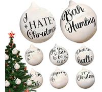 Funny Offensive Christmas Baubles | 1/8-Pack Rude Christmas Bauble | Novelty Hanging Christmas Tree Decorations Ball Bauble | Prank Baubles Rude Christmas Ornaments for Home Christmas Decor
