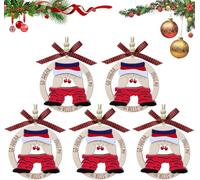 Funny Offensive Christmas Ornaments 2025 Hanging - Dirty Santa Christmas Sleigh Bells - Go Ahead Jingle My Bells - Prank Exchange Gifts for Adults - Ugly Rude Christmas Tree Baubles Wooden (5 Pcs)