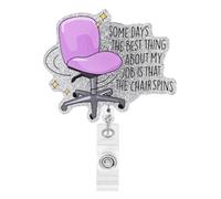 Funny Office Badge Reel Humorous Office Words Retractable Badge Holder with Clip for Nurse Doctor Pharmacy Teacher Coworker Name ID Accessories (Badge 1309)