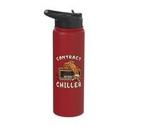 Funny Office Cat Work Humor Contract Chiller Stainless Steel Insulated Water Bottle