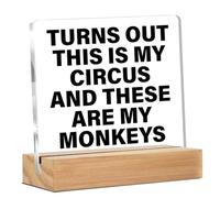 Funny Office Decor Humorous Gift for Coworker Colleagues Boss, Promotion Gifts, Turns out These are My Monkeys Clear Desk Decorative Sign Cubicle Decoration