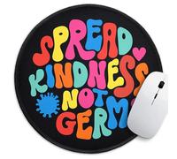 Funny Office Decor Round Mouse Pad，Spread Kindness Not Germs Mouse Pad，Stitched Edge Non-Slip Rubber Base，Home Office Decor Desk Accessories, for Coworker Friend Leader Boss Work Gifts