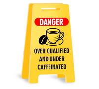 Funny Office Desk Coffee Accessories Decor UNDER CAFFEINATED Acrylic Mini Floor Do Not Disturb Sign Paper Clips Funny Cute Gag Office Decorations Gifts for Work Women