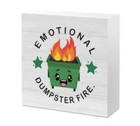 Funny Office Desk Decor Inspirational Office Gifts for Women Men Coworkers Boss Friends Employee Appreciation Gift Emotional Dumpster Fire Sign Desk Accessories 5x5 Inch