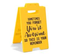 Funny Office Desk Sign, Acrylic Funny Yellow Desk Sign Decor Practical Office Decoration Accessory Supplies for Women Men Boss Employee Coworker (Awesome Style)