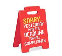 Funny Office Desk Sign Yesterday Was the Deadline for All Complaints Boss Day Gift, Christmas White Elephant Gag Gift, Office Cubicle Decor for Boss Manager Leader Coworkers Nurses Teachers