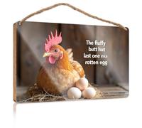 Funny Office Door Signs The Fluffy Butt Hut Last One in Rotten Egg Decorative Signs for Home Decor Front Door Sign Fu(23X35CM)