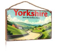 Funny Office Door Signs Yorkshire: A Land of Beauty and History Decorative Signs for Home Decor Front Door Sign Fu(20X30CM)