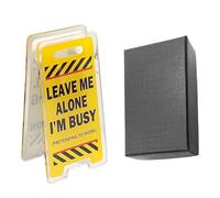 Funny Office Gifts Work Gifts Novelty Warning Sign for Colleagues Leave Me Alone I'M Busy Mini Sign Desk Accessories Decorations Desk Plaque with Clips Funny Gift for Work Colleagues Office Birthday