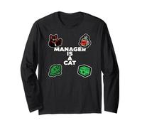 Funny Office Humor Manager is A Cat Feline Boss Long Sleeve T-Shirt