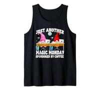 Funny Office Humor Monday Gnome Graphic Sponsored by Coffee Tank Top
