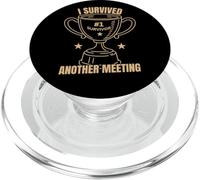 Funny Office Humor Survived Meeting Quote PopSockets PopGrip for MagSafe