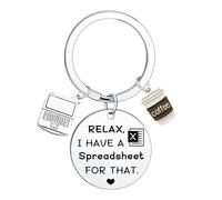 Funny Office Keyring Gift for Women Men Spreadsheet Gifts Office Gag Gifts for Coworker Employee Boss Manager Friends