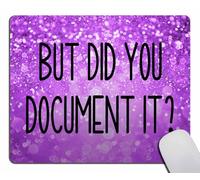 Funny Office Mouse Pad, But Did You Document It Square Mouse Pads for Desk, Mini Travel Mousepad for Wireless Computer Laptop, Non-Slip Rubber Base MousePads, 9.4"x7.9"