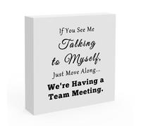 Funny Office Sign Humor Office Desk Decor for Women Men Wooden Box Sign Decor for Home Office Gift for Women Coworker Colleague Friends Employees Boos Cubicle Decor Accessories Cute Office Decor Sign