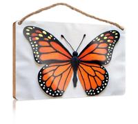 Funny Office Signs A Monarch Butterfly with Vibrant Orange Wings Backyard Decor Funny Home Sign(15X28CM)