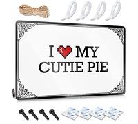 Funny Office Signs I Love My Cutie Pie Tin Sign Funny Garage Tin Sign Tin Wall Decor(20X30CM)