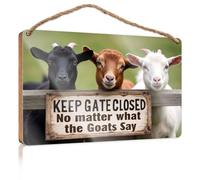 Funny Office Signs Keep Gate Closed: No Matter What The Goats Say Backyard Decor Funny Home Sign(23X35CM)